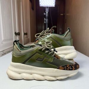 Versace Chain Reaction Animal Sneakers sz 43 Made It Italy Men's 10